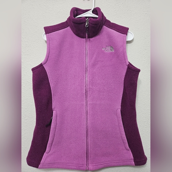 The North Face Jackets & Blazers - The North Face medium pink and maroon Soft fleece zip up vest jacket Layer
